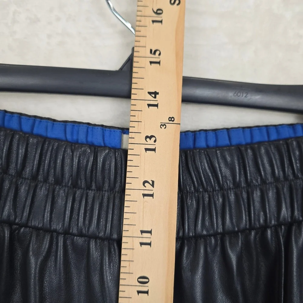 Scotch &‎ Soda Estelle Navy Blue Faux Leather Elastic Waist Tapered Pants Large